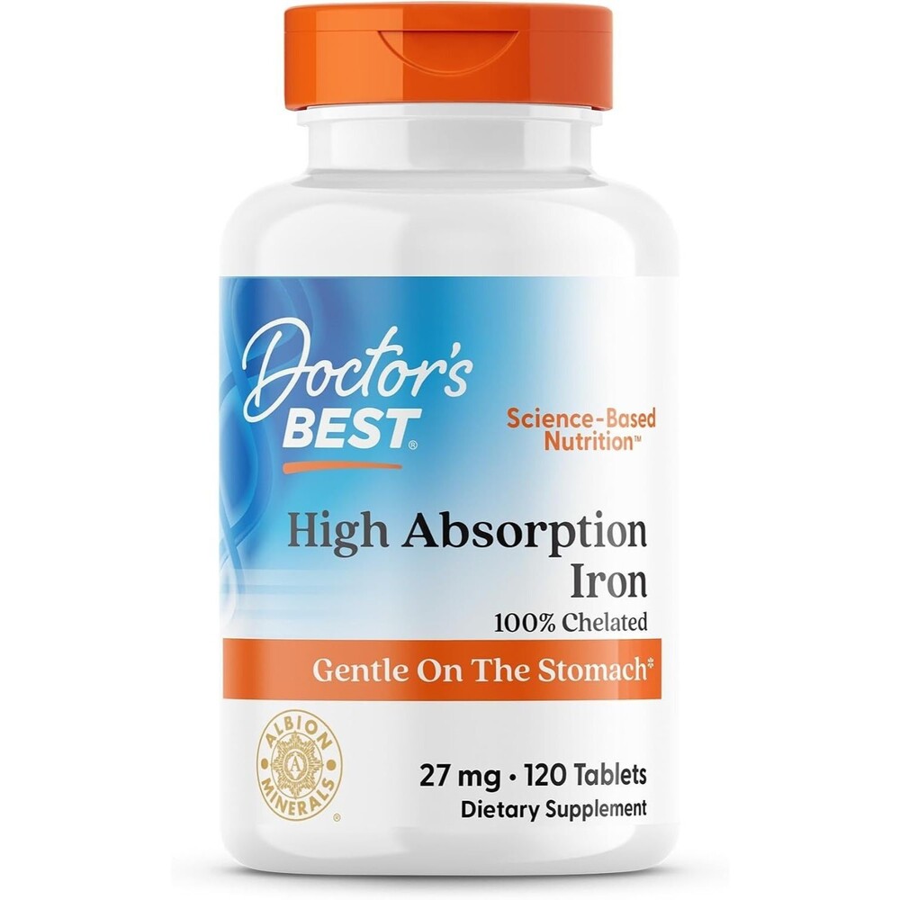 2-Pack Doctor's Best High Absorption Iron Tablet with Ferrochel, Exp: 8/2027
